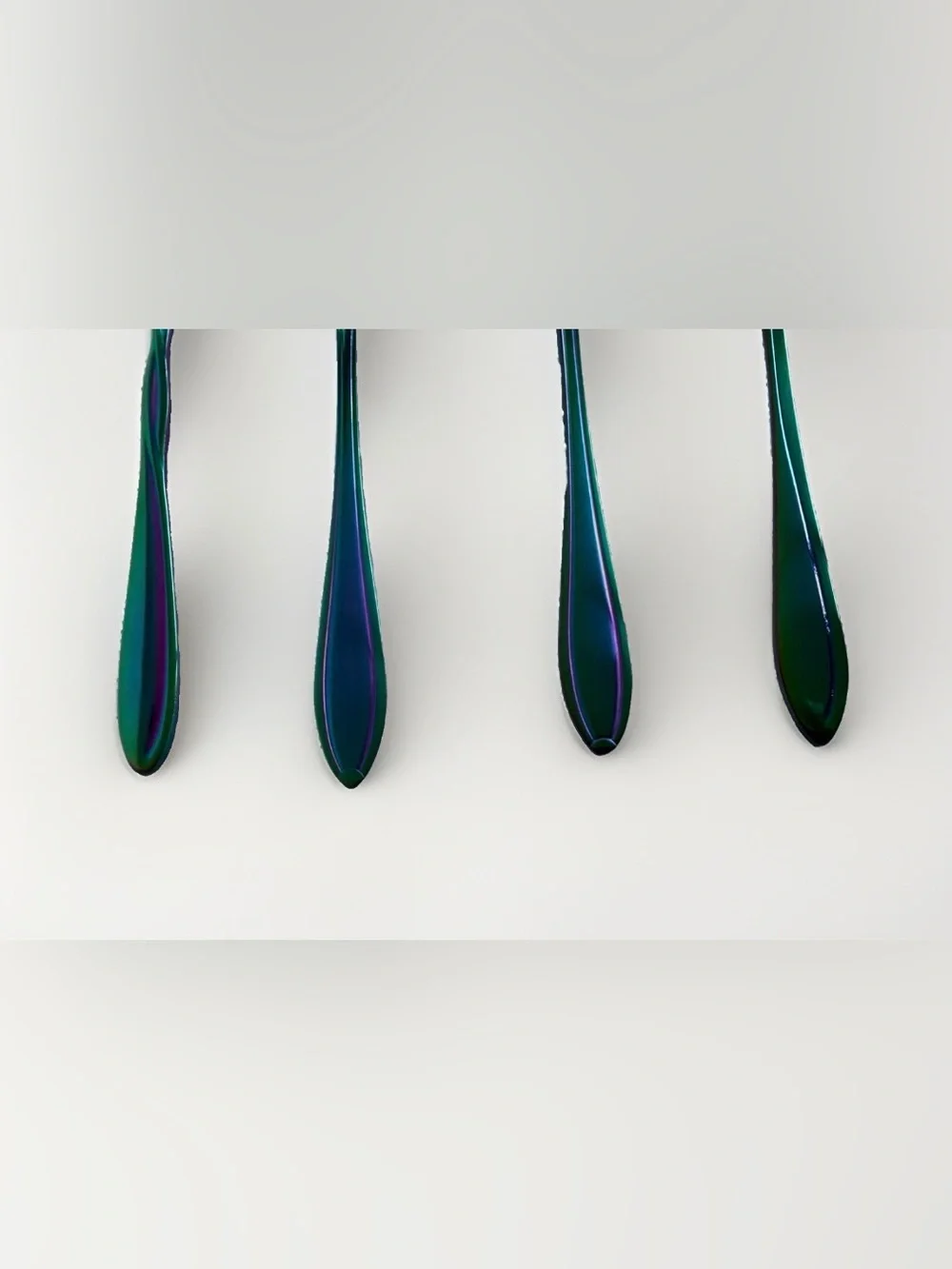 Iridescent Floral Spoon Set - Green/Purple